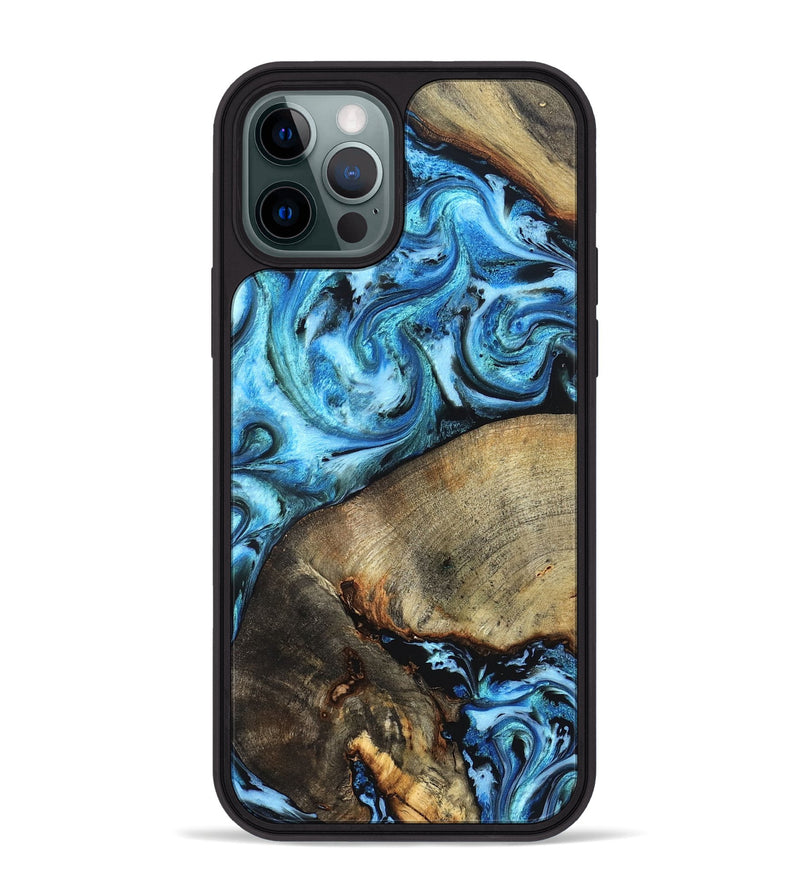 iPhone 12 Pro Max Wood Phone Case - Spring (Blue, 826842)