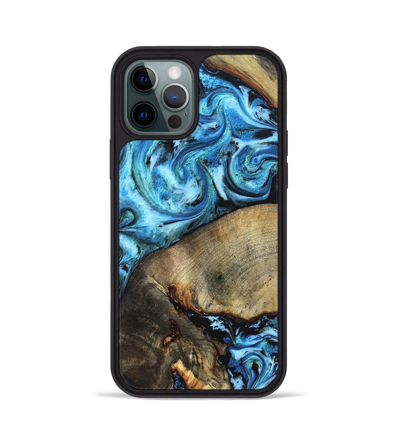 iPhone 12 Pro Wood Phone Case - Spring (Blue, 826842)