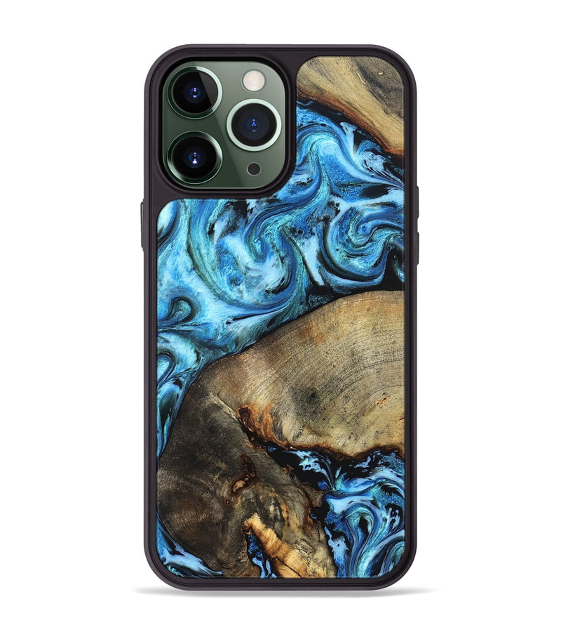 iPhone 13 Pro Max Wood Phone Case - Spring (Blue, 826842)