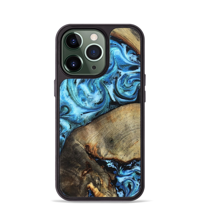 iPhone 13 Pro Wood Phone Case - Spring (Blue, 826842)