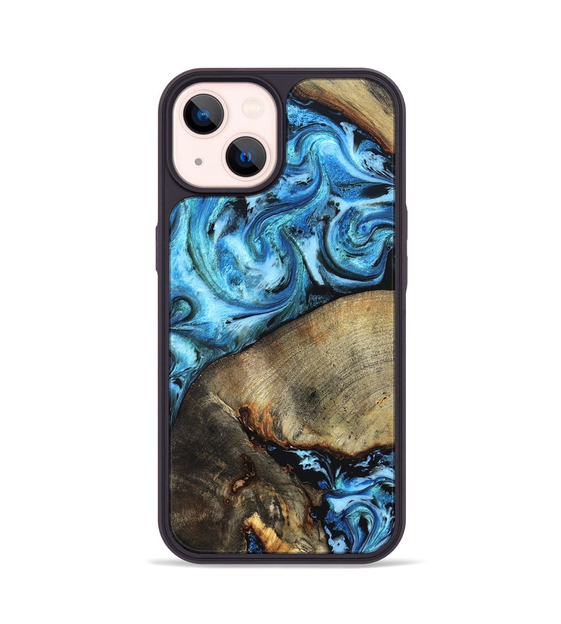iPhone 14 Wood Phone Case - Spring (Blue, 826842)