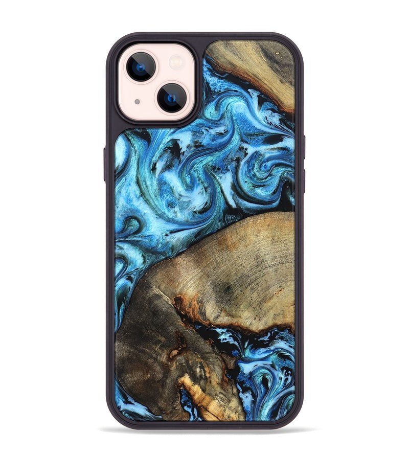 iPhone 14 Plus Wood Phone Case - Spring (Blue, 826842)