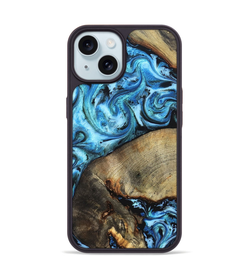 iPhone 15 Wood Phone Case - Spring (Blue, 826842)