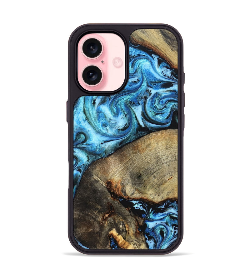 iPhone 16 Wood Phone Case - Spring (Blue, 826842)