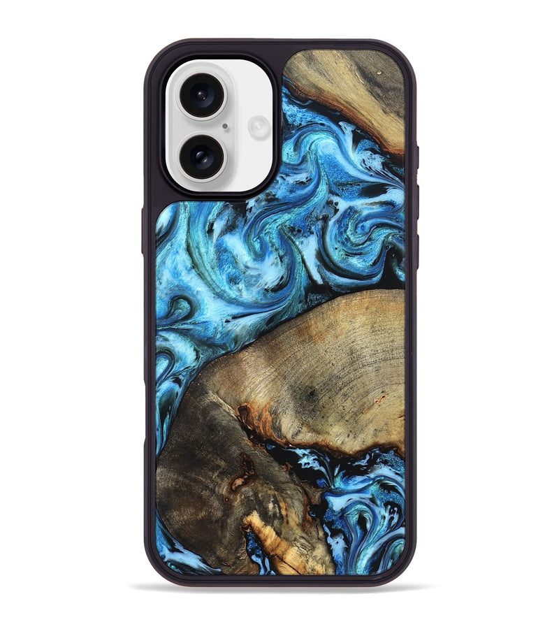 iPhone 16 Plus Wood Phone Case - Spring (Blue, 826842)