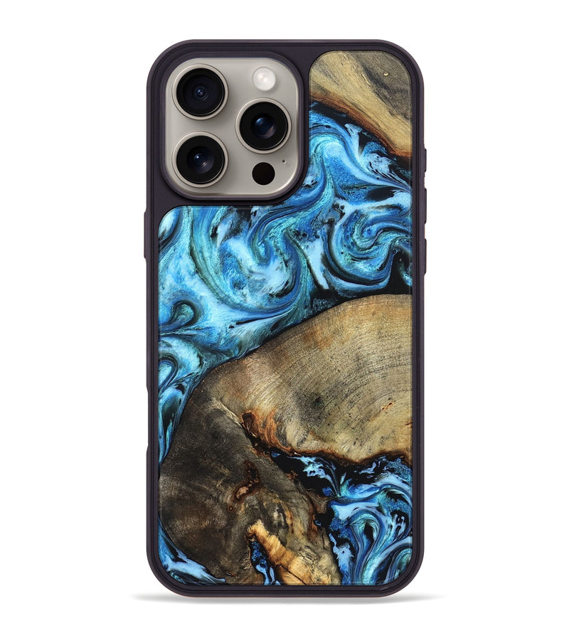 iPhone 16 Pro Max Wood Phone Case - Spring (Blue, 826842)