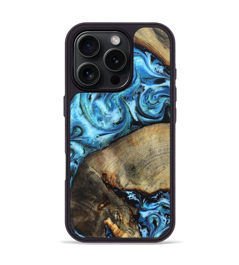 iPhone 16 Pro Wood Phone Case - Spring (Blue, 826842)