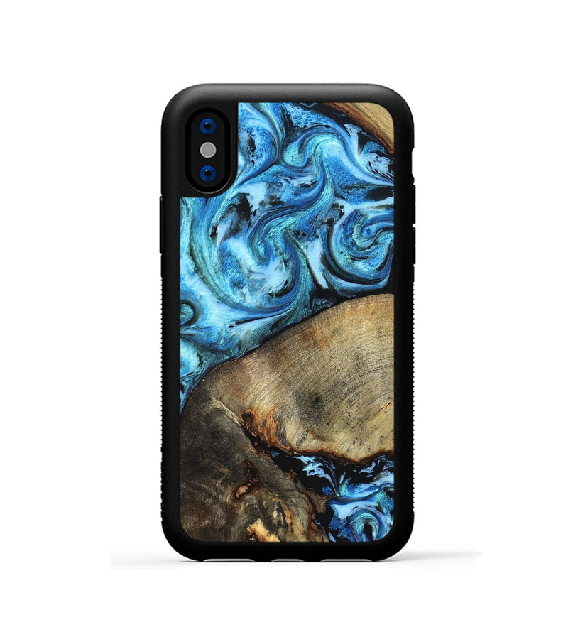 iPhone Xs Wood Phone Case - Spring (Blue, 826842)