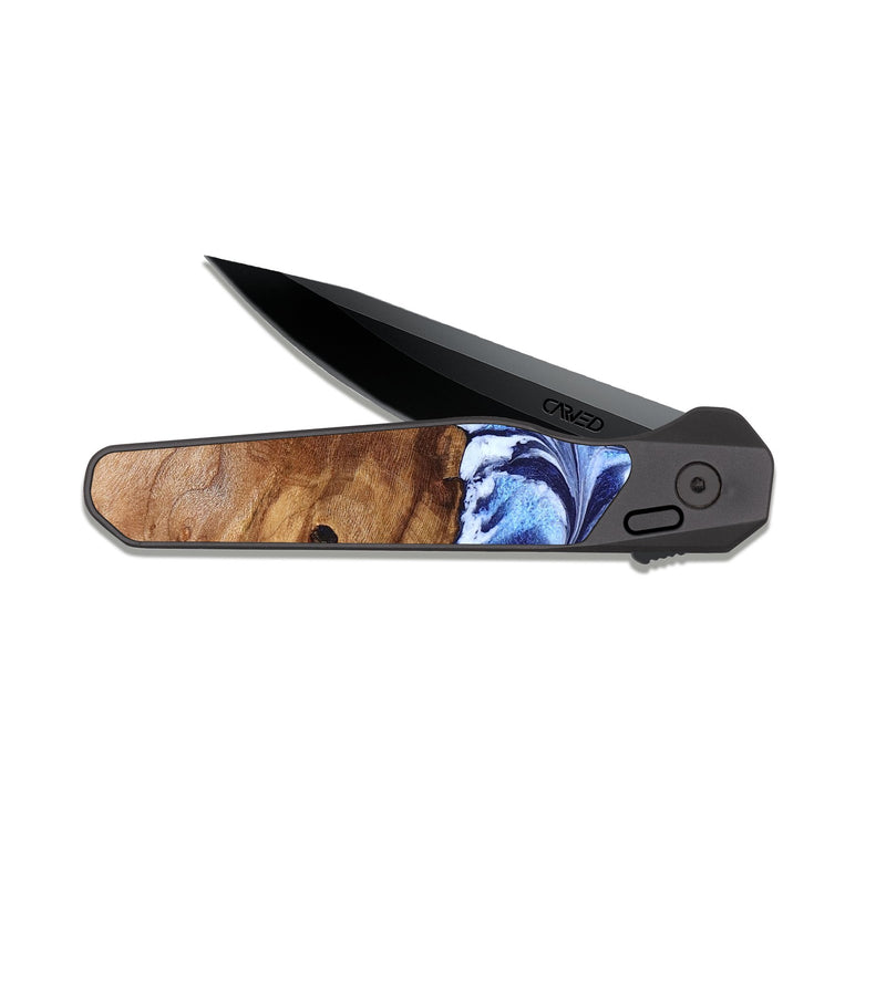 EDC Dark Slate Wood Pocket Knife - Dakota (Blue, 826844)