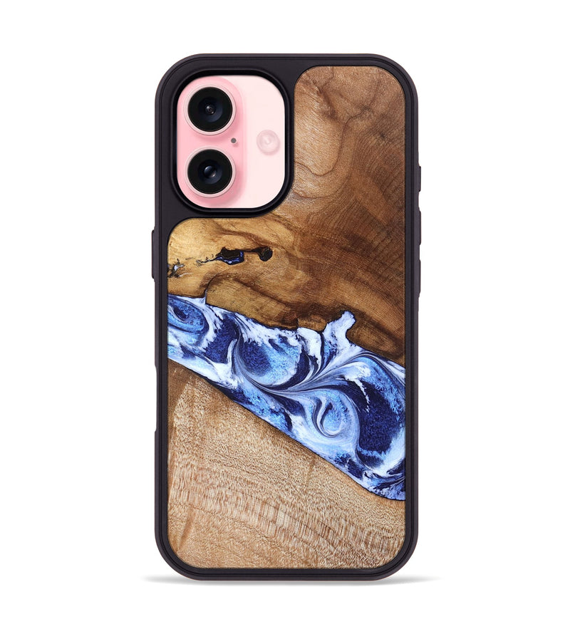 iPhone 16 Wood Phone Case - Dakota (Blue, 826844)