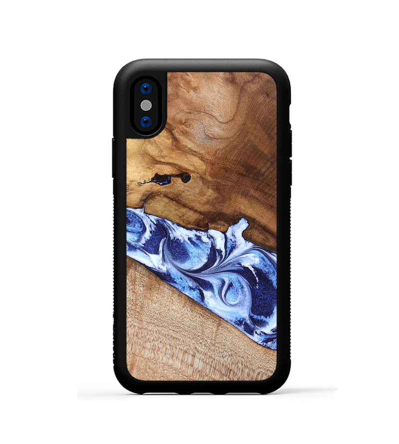 iPhone Xs Wood Phone Case - Dakota (Blue, 826844)