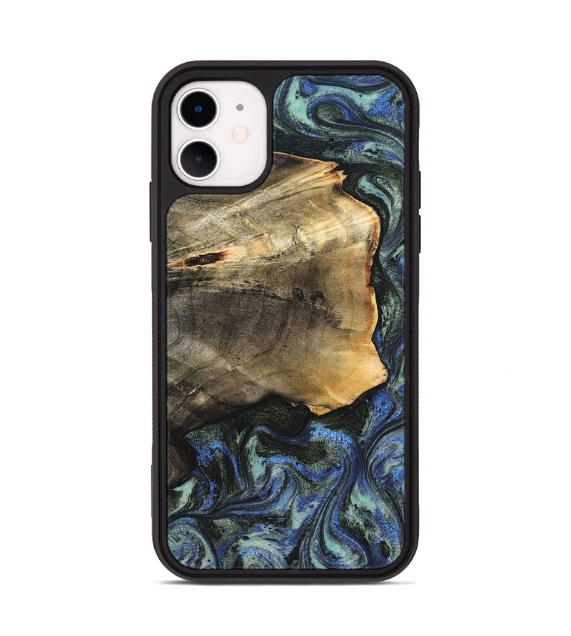 iPhone 11 Wood Phone Case - Gunner (Blue, 826846)