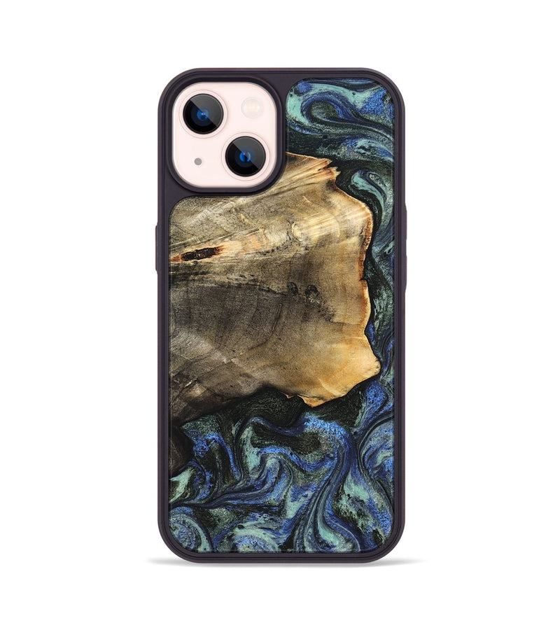 iPhone 14 Wood Phone Case - Gunner (Blue, 826846)