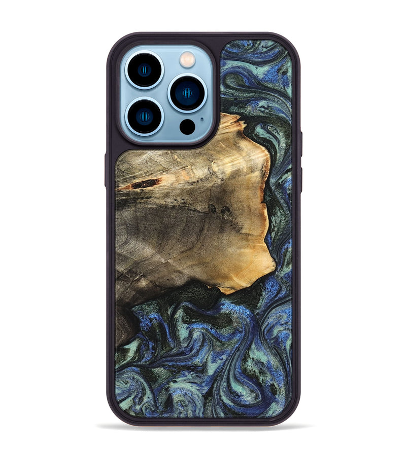 iPhone 14 Pro Max Wood Phone Case - Gunner (Blue, 826846)