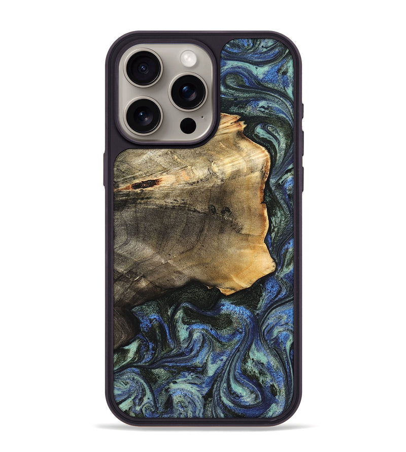 iPhone 15 Pro Max Wood Phone Case - Gunner (Blue, 826846)