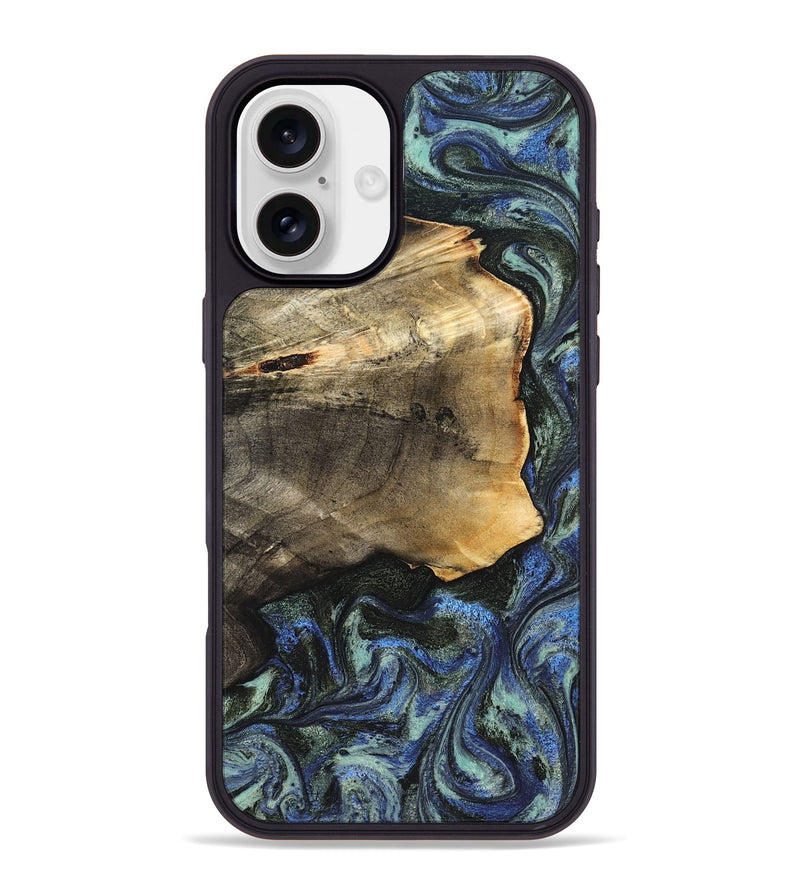iPhone 16 Plus Wood Phone Case - Gunner (Blue, 826846)