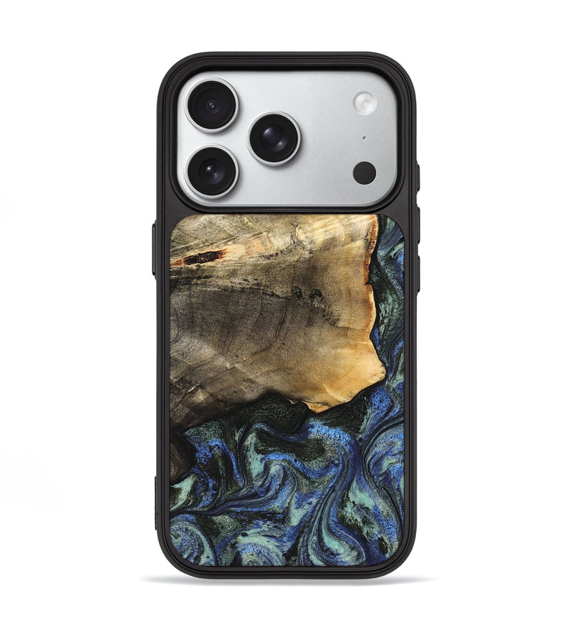 iPhone 18 Pro Wood Phone Case - Gunner (Blue, 826846)