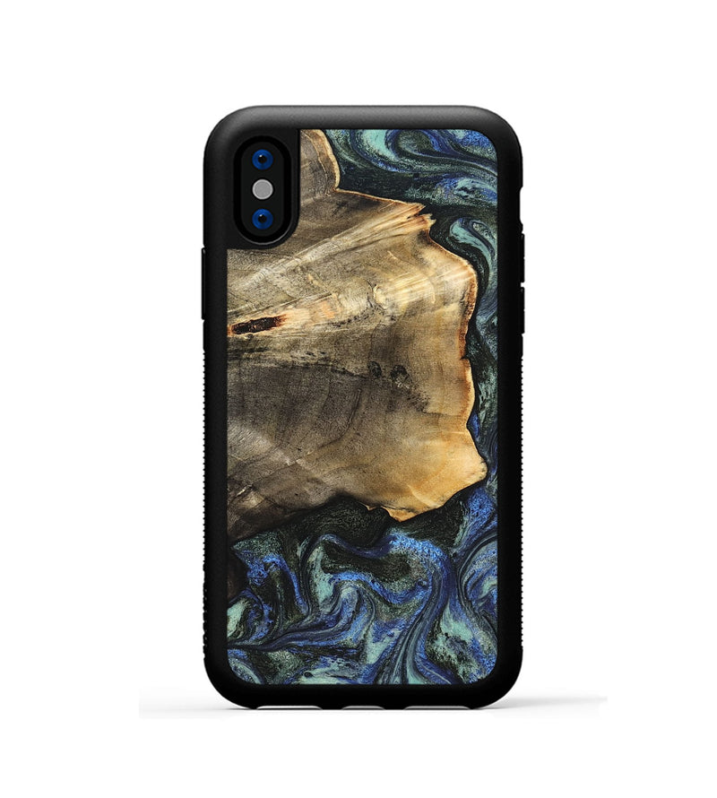 iPhone Xs Wood Phone Case - Gunner (Blue, 826846)