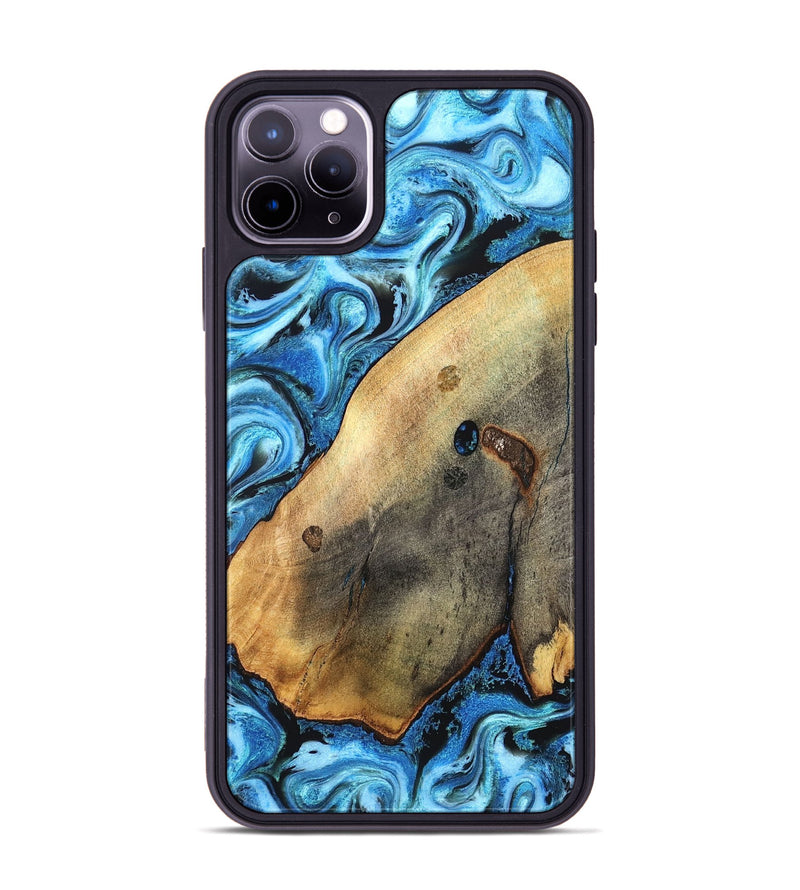 iPhone 11 Pro Max Wood Phone Case - Pete (Blue, 826847)