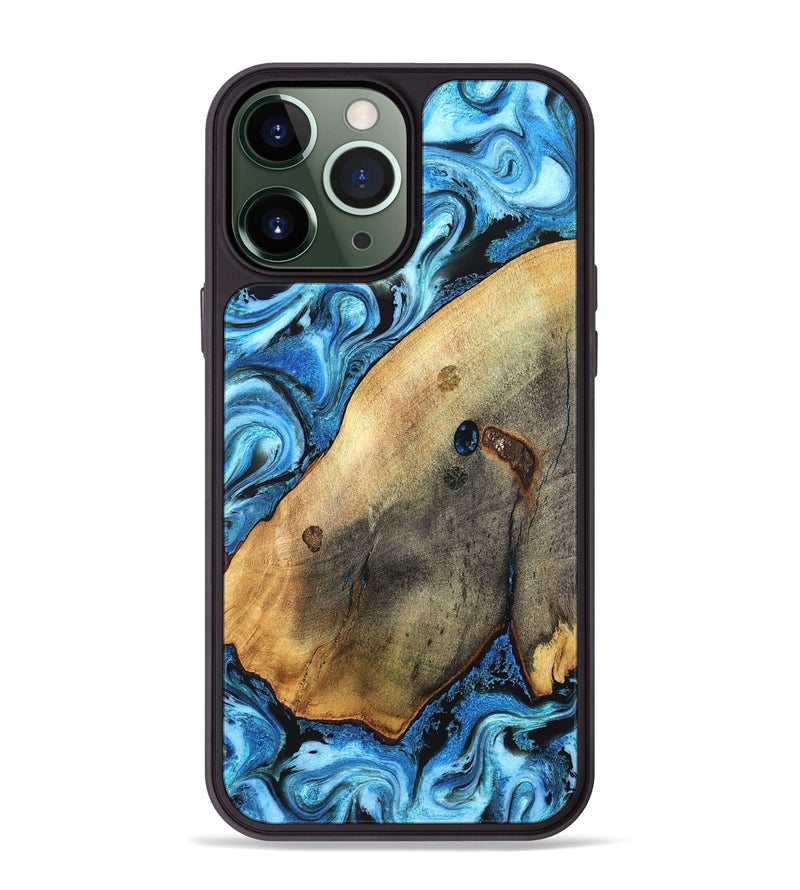iPhone 13 Pro Max Wood Phone Case - Pete (Blue, 826847)