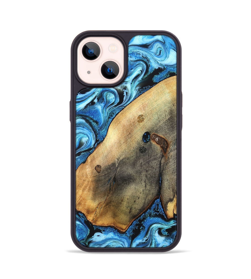 iPhone 14 Wood Phone Case - Pete (Blue, 826847)