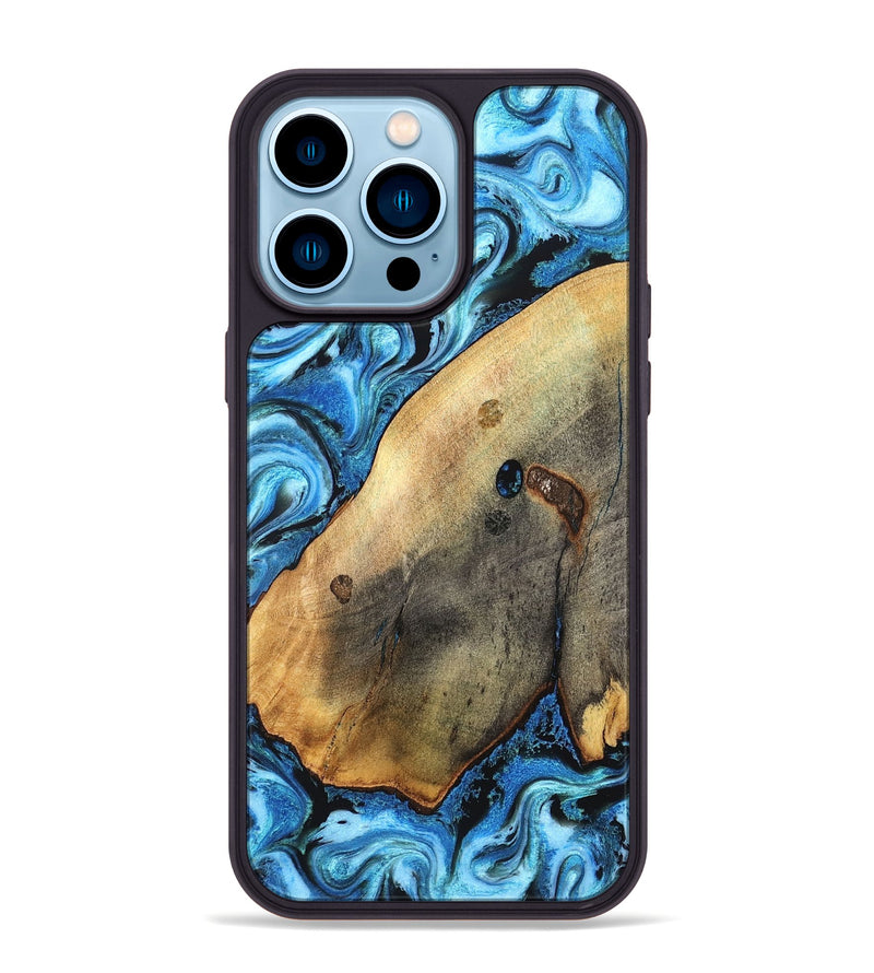 iPhone 14 Pro Max Wood Phone Case - Pete (Blue, 826847)