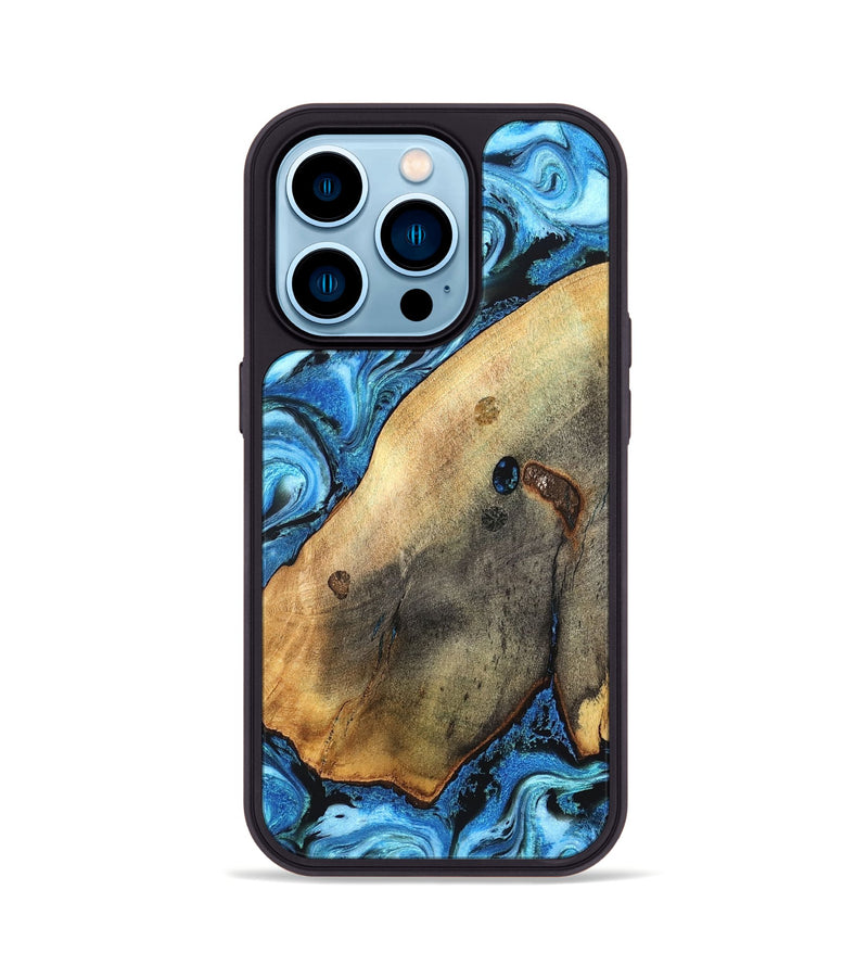 iPhone 14 Pro Wood Phone Case - Pete (Blue, 826847)