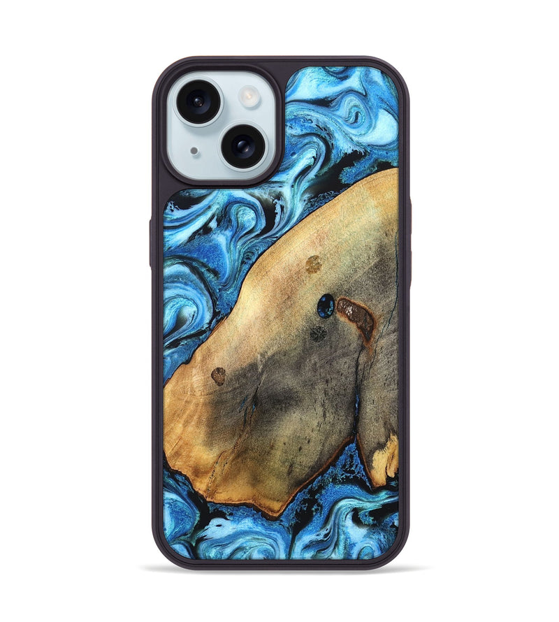 iPhone 15 Wood Phone Case - Pete (Blue, 826847)