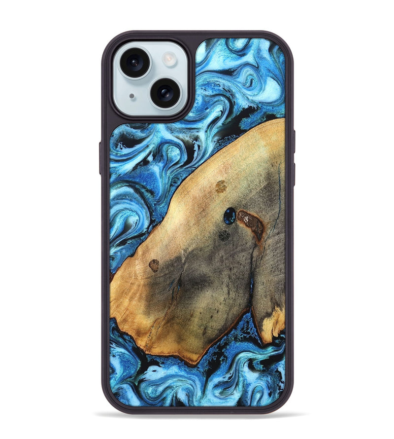 iPhone 15 Plus Wood Phone Case - Pete (Blue, 826847)