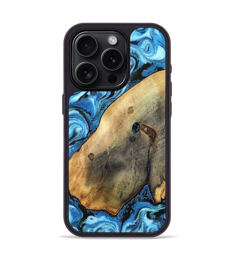 iPhone 15 Pro Wood Phone Case - Pete (Blue, 826847)
