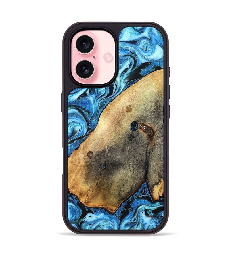 iPhone 16 Wood Phone Case - Pete (Blue, 826847)