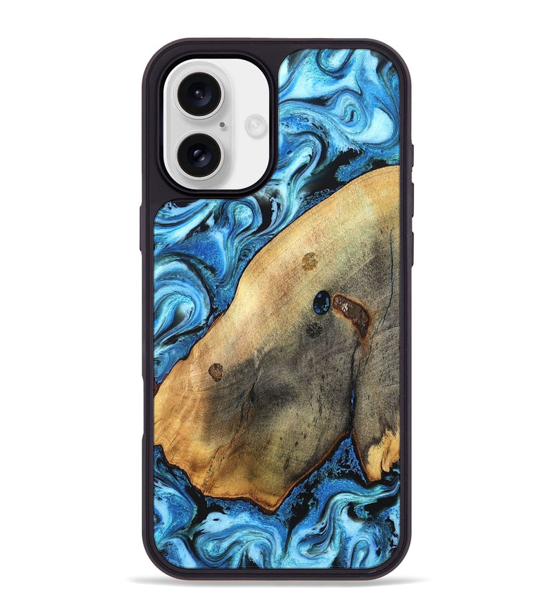 iPhone 16 Plus Wood Phone Case - Pete (Blue, 826847)