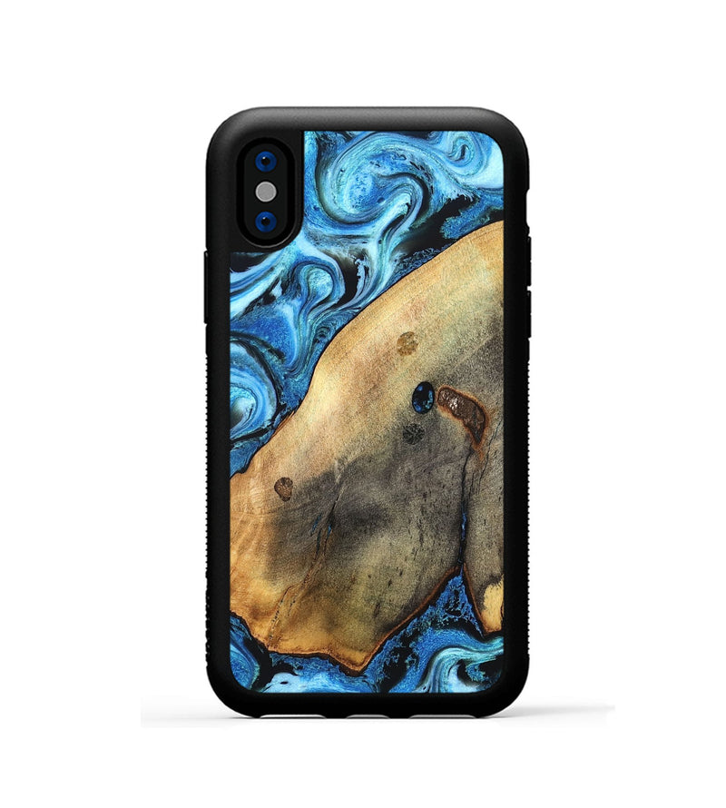 iPhone Xs Wood Phone Case - Pete (Blue, 826847)
