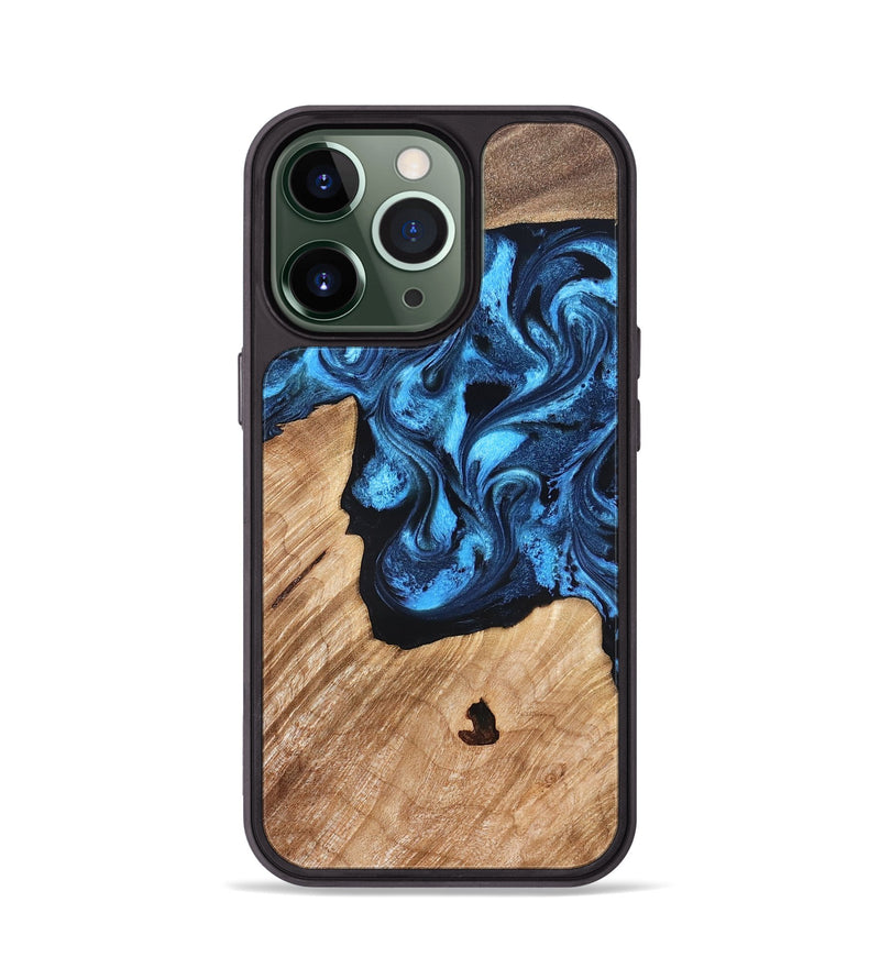 iPhone 13 Pro Wood Phone Case - Rosetta (Blue, 826848)