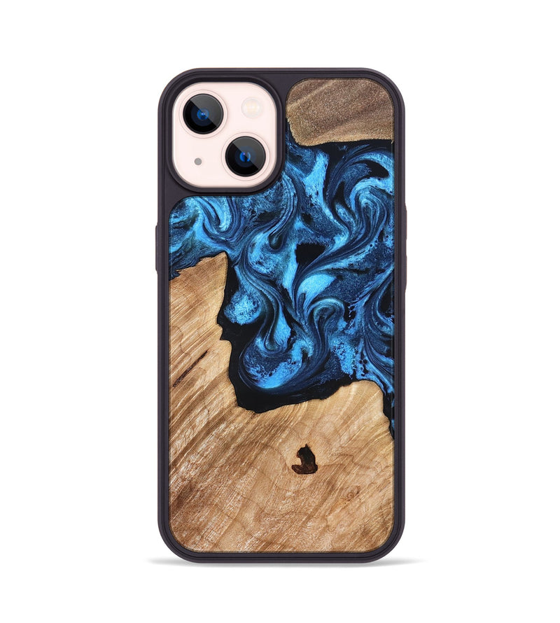 iPhone 14 Wood Phone Case - Rosetta (Blue, 826848)