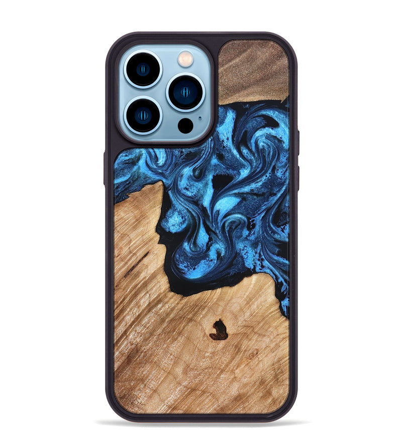 iPhone 14 Pro Max Wood Phone Case - Rosetta (Blue, 826848)