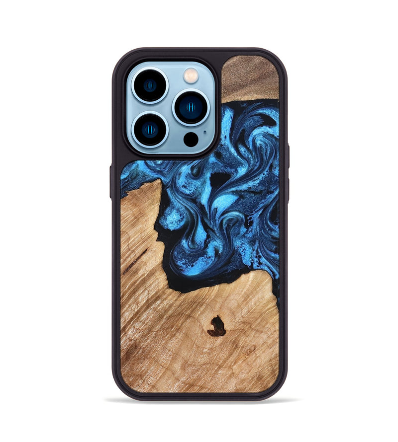 iPhone 14 Pro Wood Phone Case - Rosetta (Blue, 826848)