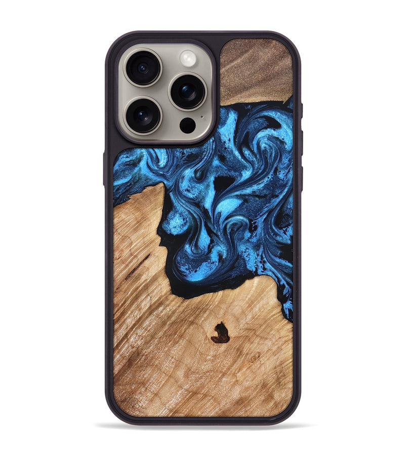 iPhone 15 Pro Max Wood Phone Case - Rosetta (Blue, 826848)