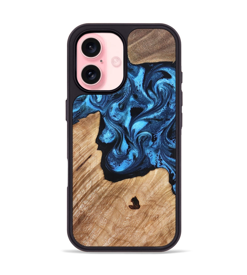 iPhone 16 Wood Phone Case - Rosetta (Blue, 826848)