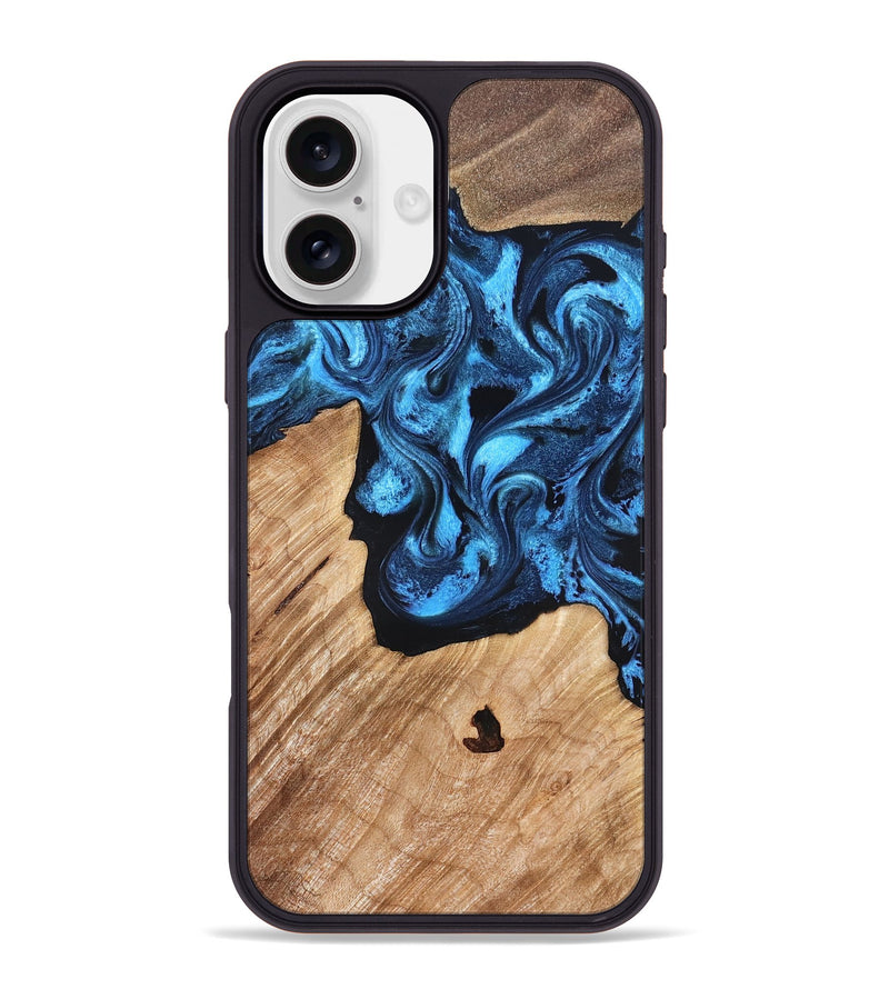 iPhone 16 Plus Wood Phone Case - Rosetta (Blue, 826848)