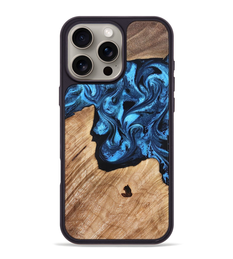 iPhone 16 Pro Max Wood Phone Case - Rosetta (Blue, 826848)