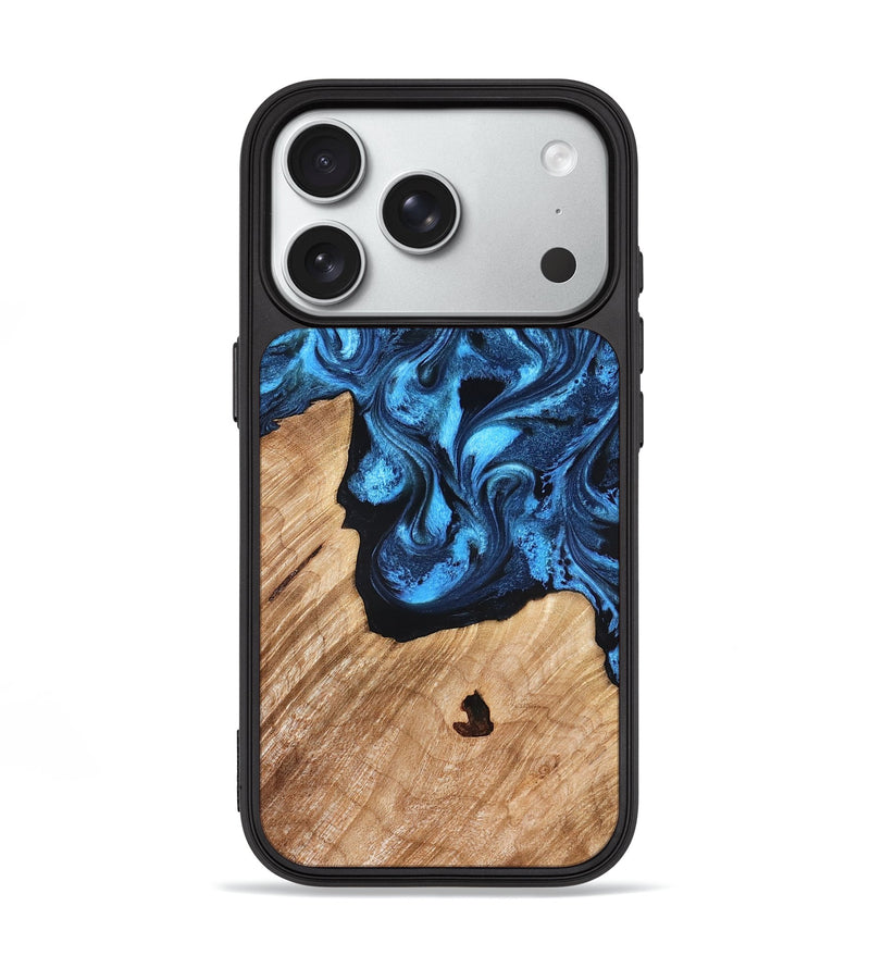 iPhone 18 Pro Wood Phone Case - Rosetta (Blue, 826848)