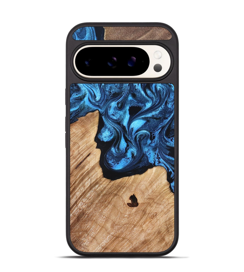 Pixel 9 Wood Phone Case - Rosetta (Blue, 826848)