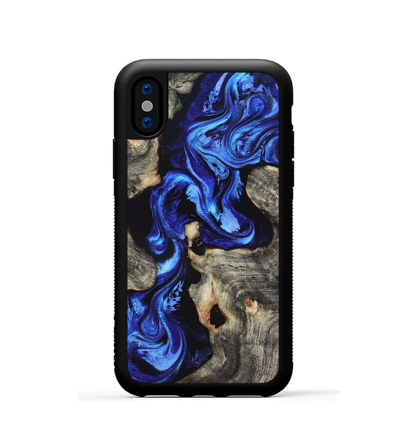 iPhone Xs Wood Phone Case - Beau (Blue, 826849)