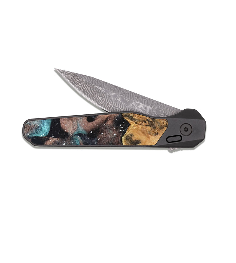 EDC Dark Damascus Wood Pocket Knife - Aries (Cosmos, 826852)