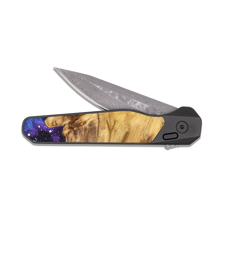 EDC Dark Damascus Wood Pocket Knife - Nettie (Cosmos, 826854)