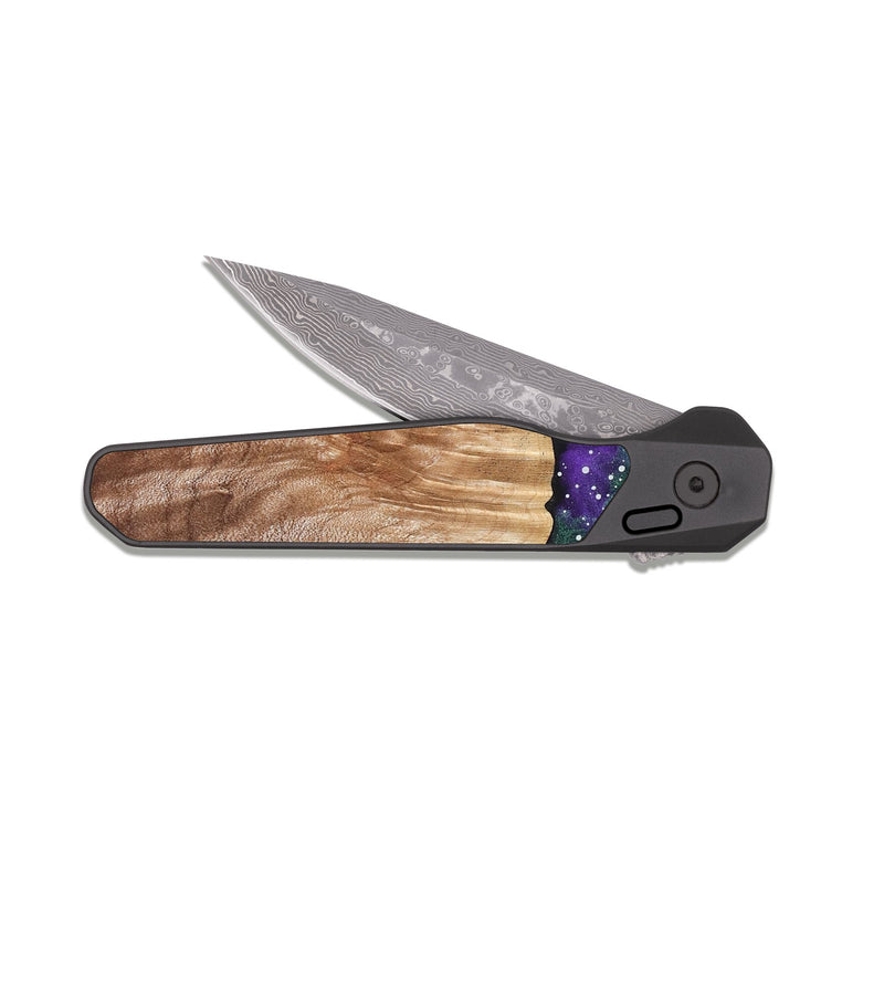 EDC Dark Damascus Wood Pocket Knife - Crissy (Cosmos, 826860)