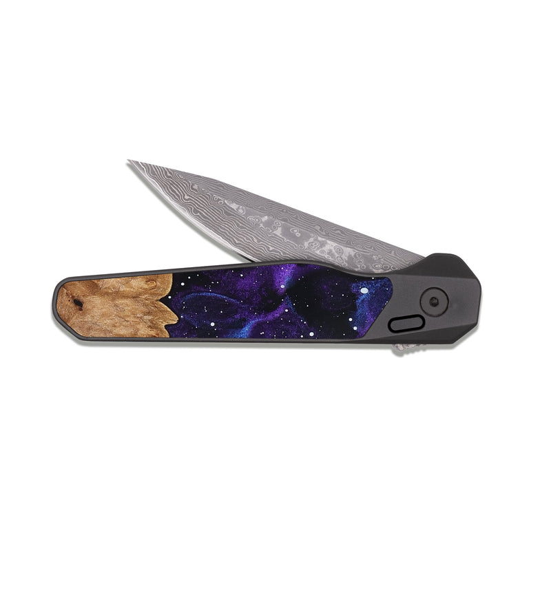 EDC Dark Damascus Wood Pocket Knife - Marlyn (Cosmos, 826897)