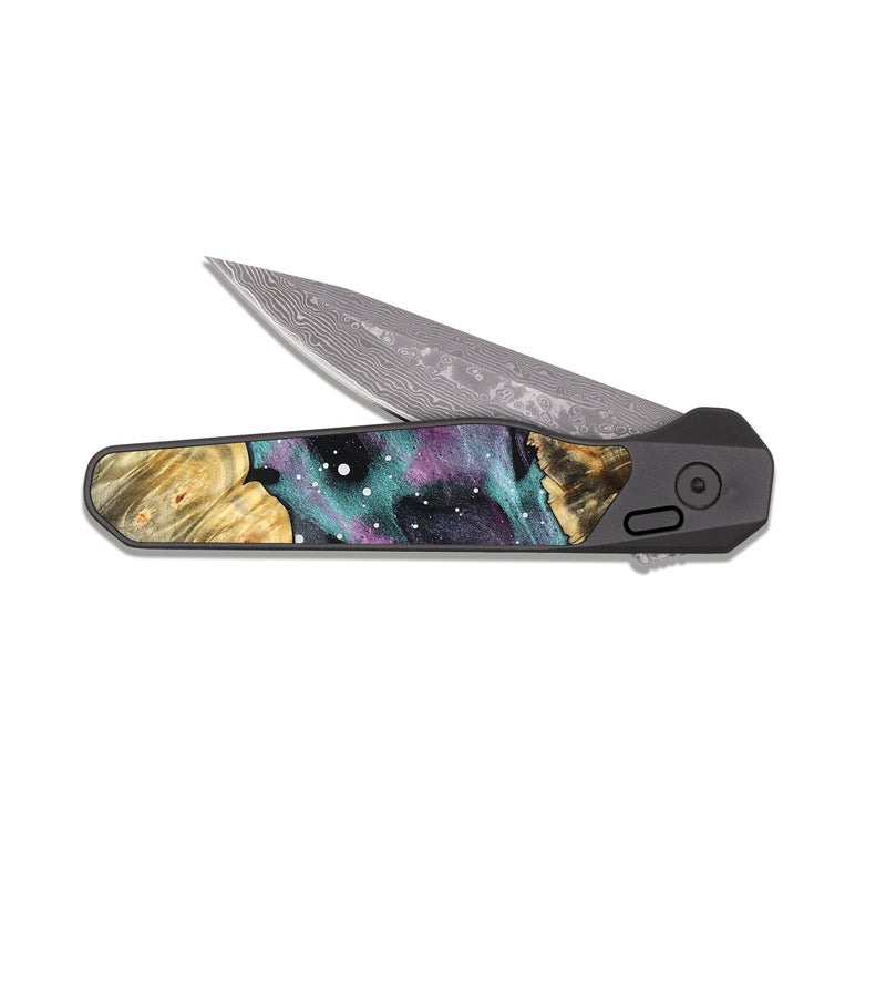 EDC Dark Damascus Wood Pocket Knife - Caitlin (Cosmos, 826920)