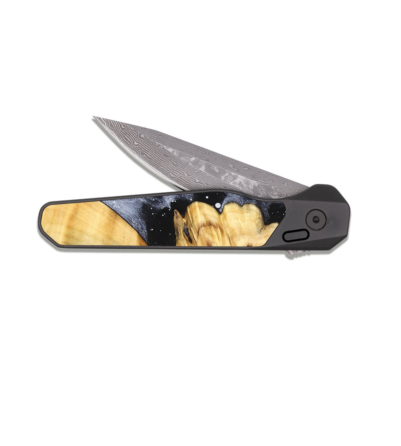 EDC Dark Damascus Wood Pocket Knife - Lashawn (Cosmos, 826921)